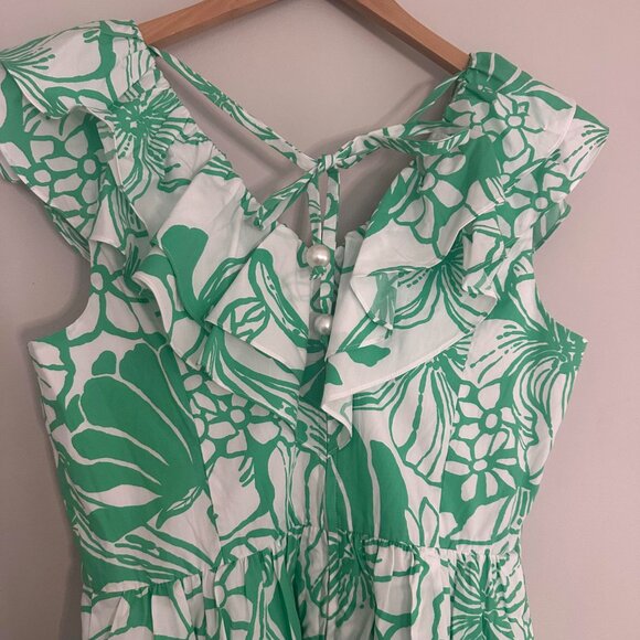 Lilly Pulitzer Ritamarie V-neck Cotton Ruffle Mini Fit & Flare Dress - NWT - 4 - Picture 9 of 12